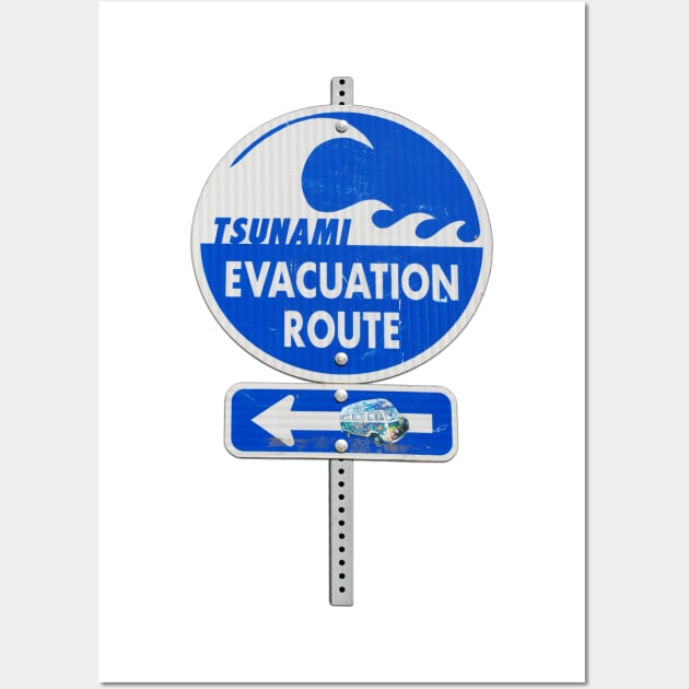 road sign tsunami (left arrow) Wall Art by mystudiocreate